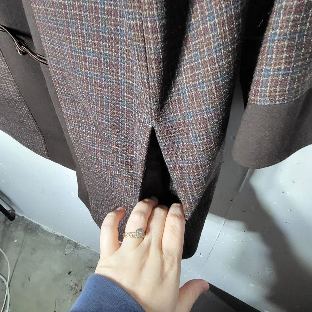 Doncaster Women's 100% Wool Brown‎ Plaid Blazer Size 8 Career Fall Office Winter